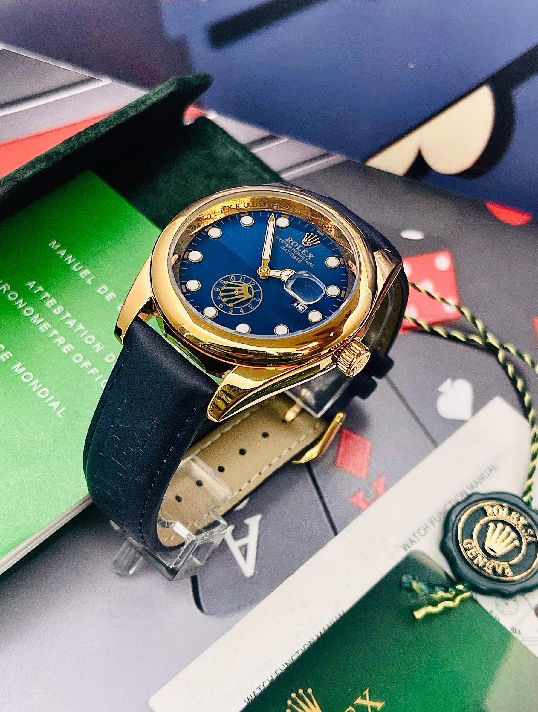 RELOJ ROLEX CUERO R2 + ESTUCHE