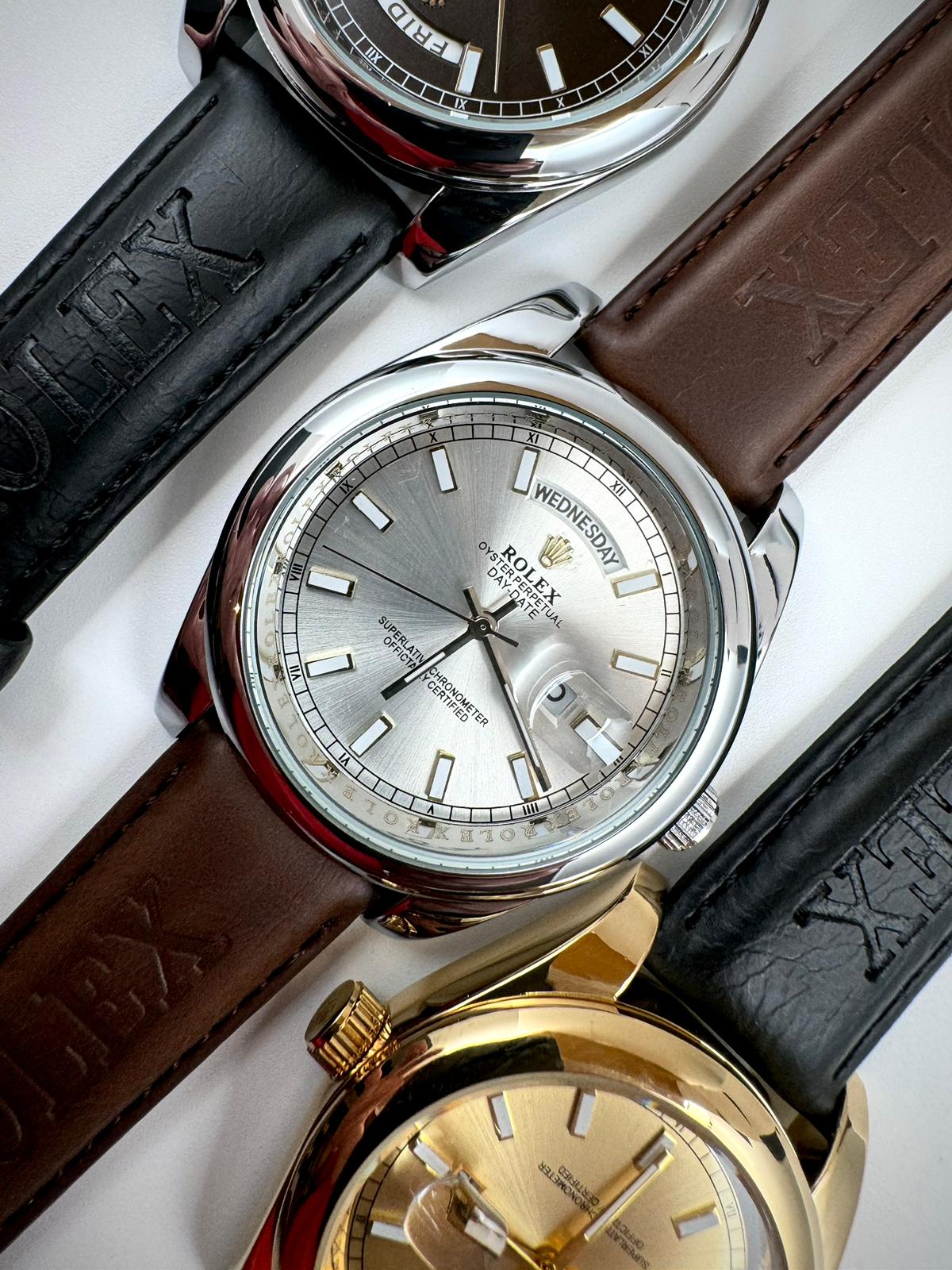 RELOJ ROLEX DATE JUST CUERO DOBLE CALEND