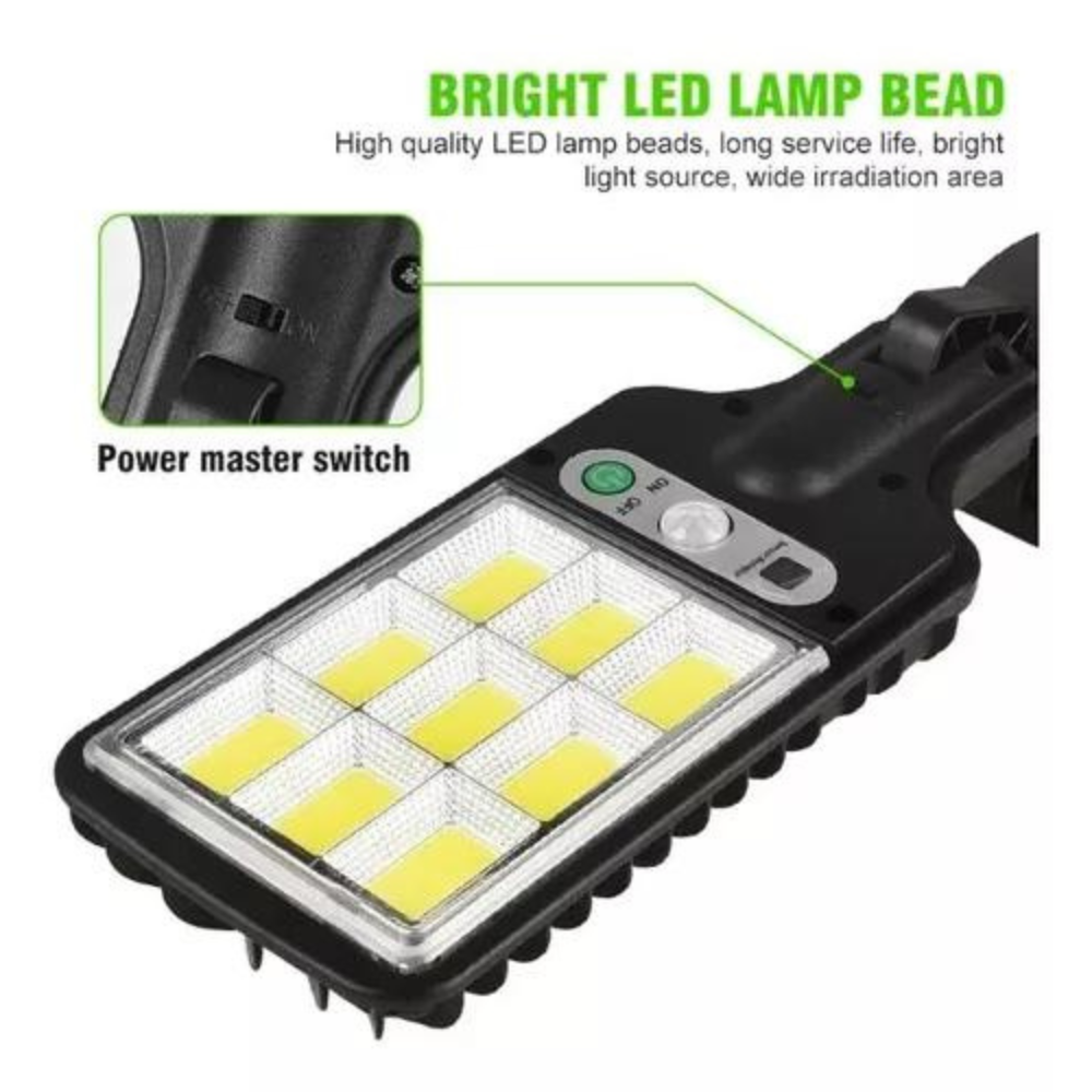 Lampara Reflector Led Con Panel Solar Exterior 30w
